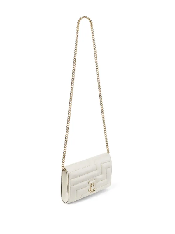 Jimmy Choo Avenue Quilted Clutch | White | FARFETCH IN