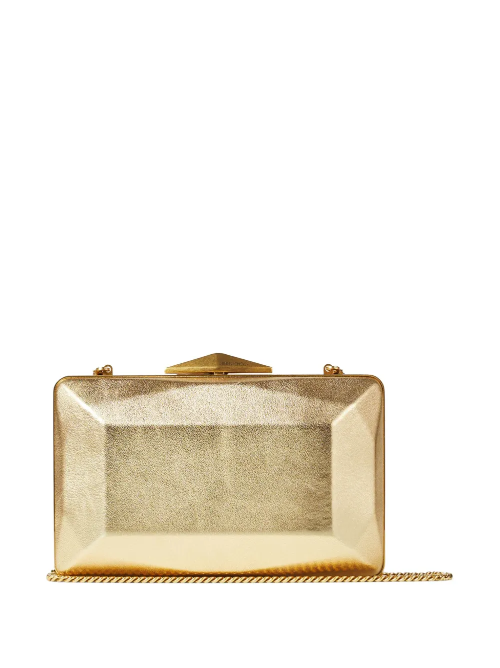 Diamond Box metallic finish clutch bag