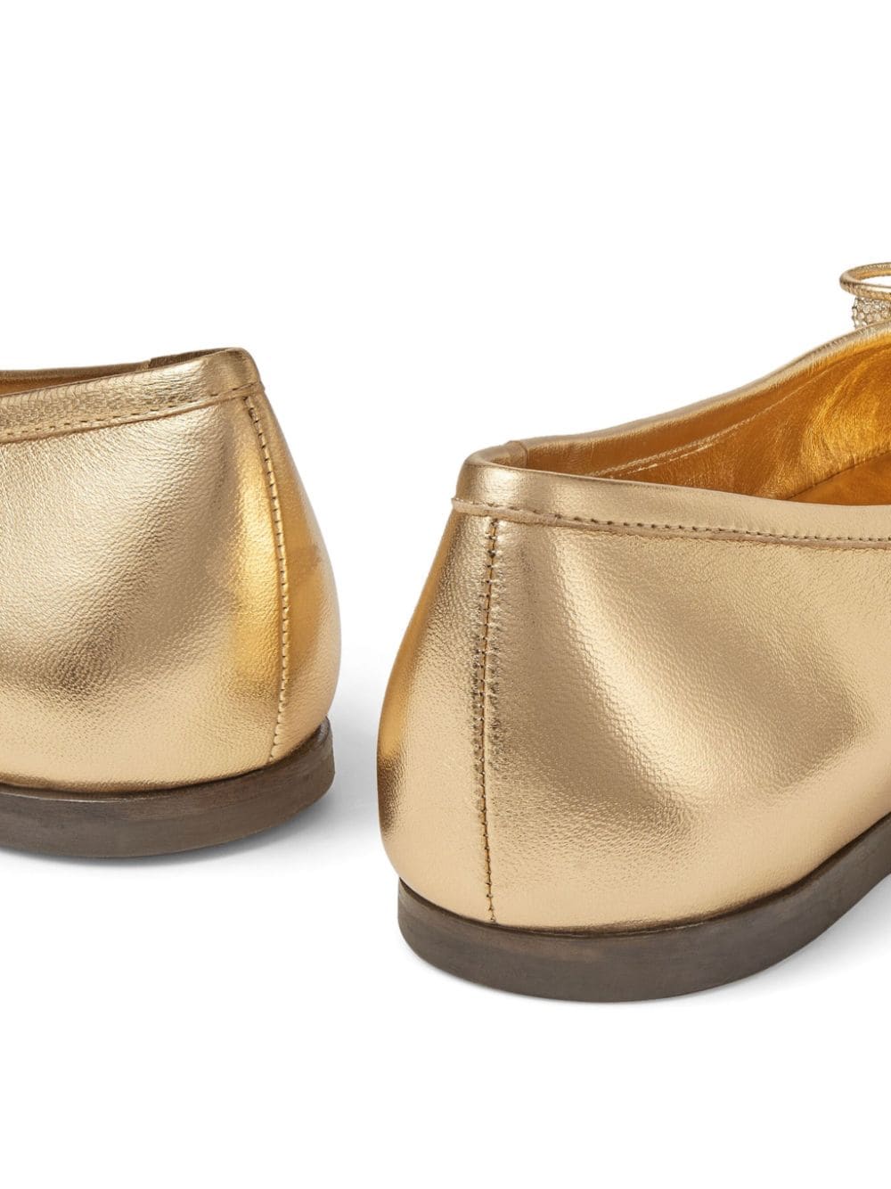 Shop Jimmy Choo Elme Ballerina Shoes In Gold