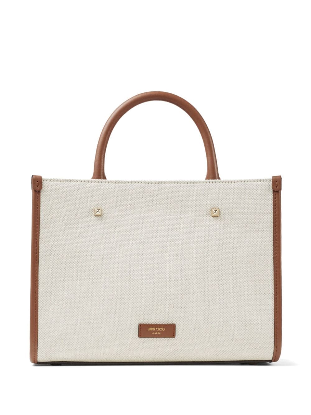 Shop Jimmy Choo Small Avenue Canvas Tote Bag In Neutrals
