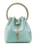 Jimmy Choo Bon Bon crystal-handle bucket bag - Green