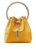 Jimmy Choo Bon Bon crystal-embellished bucket bag - Yellow