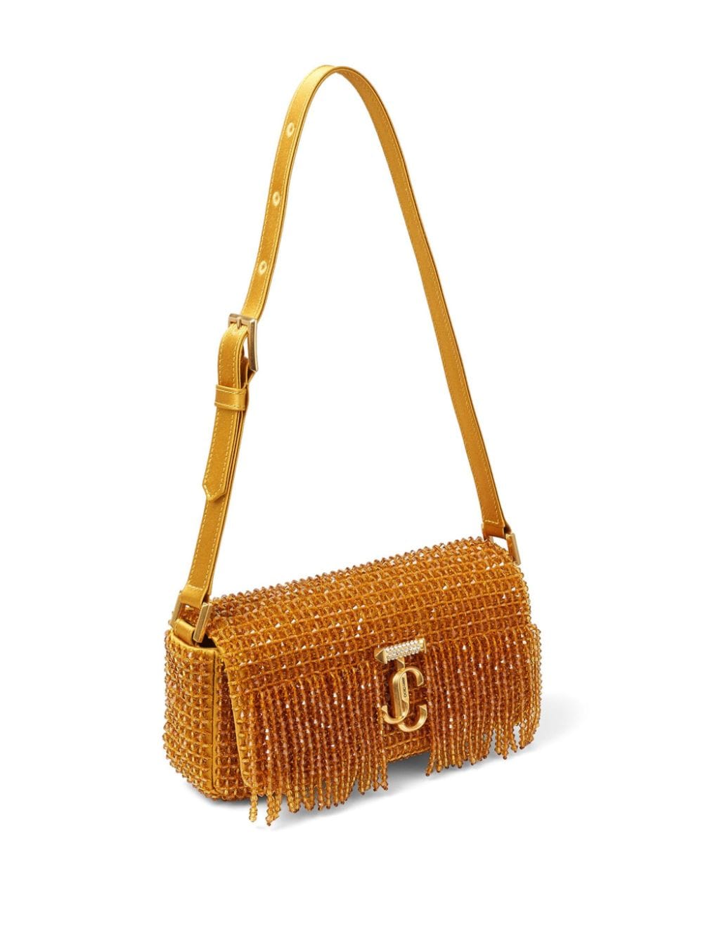 Shop Jimmy Choo Avenue Bead-embellished Mini Shoulder Bag In Yellow