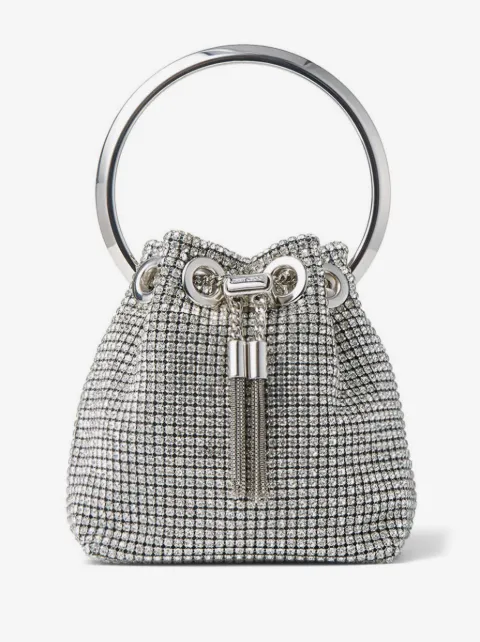 Jimmy Choo micro Bon Bon crystal-embellished bucket bag