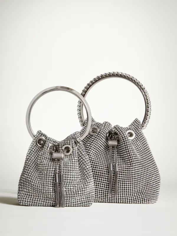 JIMMY CHOO シルバー パーティバック Jimmy Choo Bon Bon crystal-embellished Mini Bag | Silver | FARFETCH SG