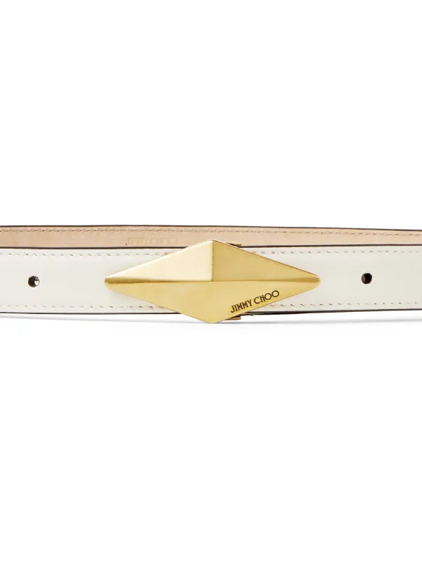 Jimmy Choo Diamond Leather Belt | White | FARFETCH