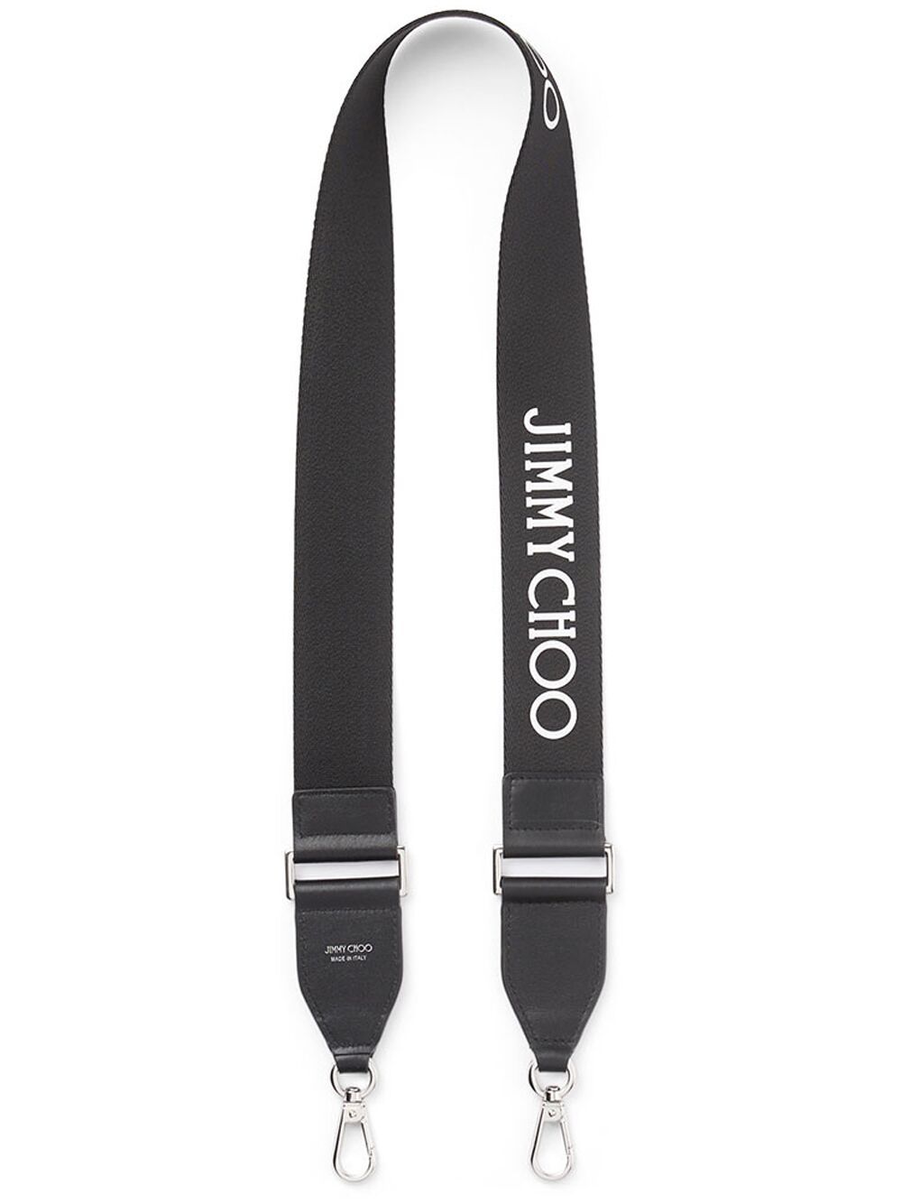 Jimmy Choo logo print bag strap - Black