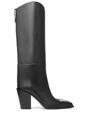 Quinn 75 studded leather biker boots in black - Jimmy Choo