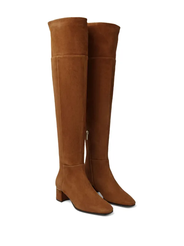 tan calf length boots