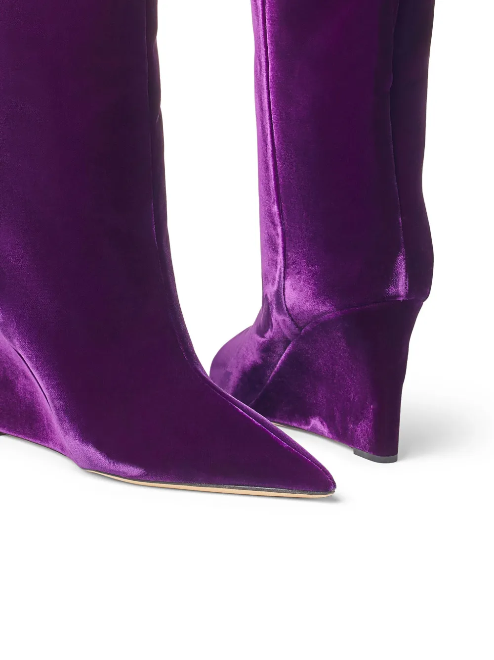 Jimmy Choo Blake 85 Velvet Wedge Boots In Purple