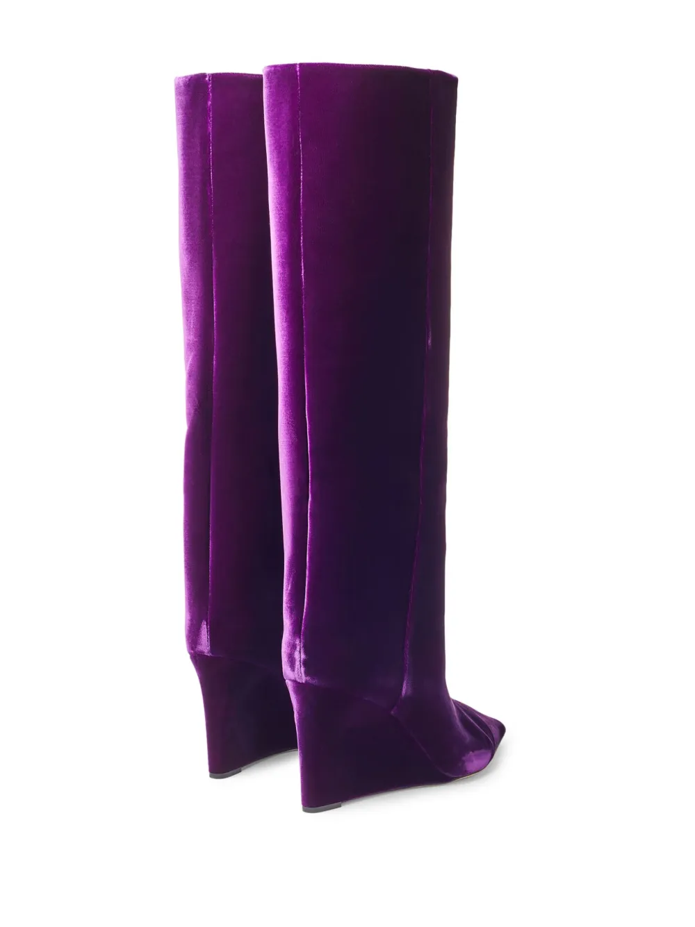 Jimmy Choo Blake 85 Velvet Wedge Boots In Purple