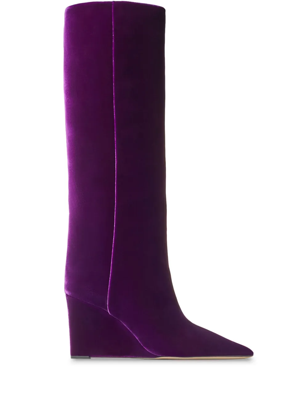 Jimmy Choo Blake 85 Velvet Wedge Boots In Purple