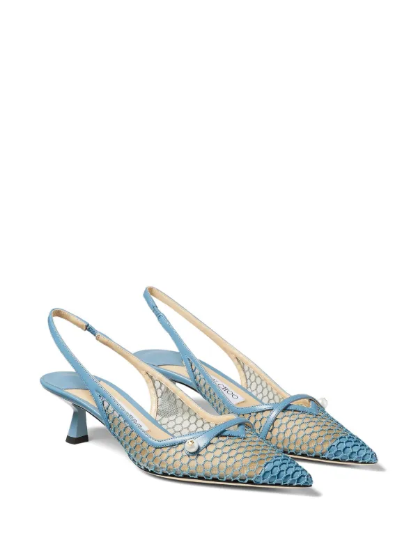Jimmy Choo Amita 45mm Fishnet Pumps Farfetch