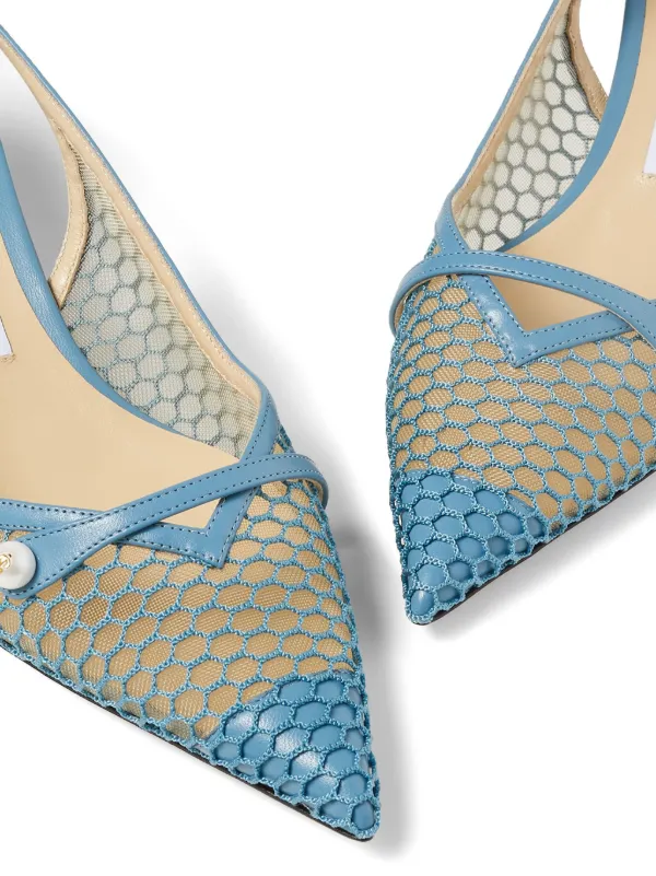 Jimmy Choo Amita 45mm Fishnet Pumps | Blue | FARFETCH