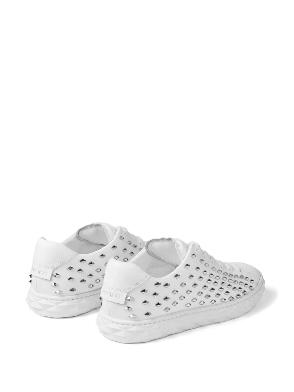 Shop Jimmy Choo Diamond Light Studded Sneakers In White