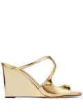 Jimmy Choo Anise 85 wedge sandals - Gold