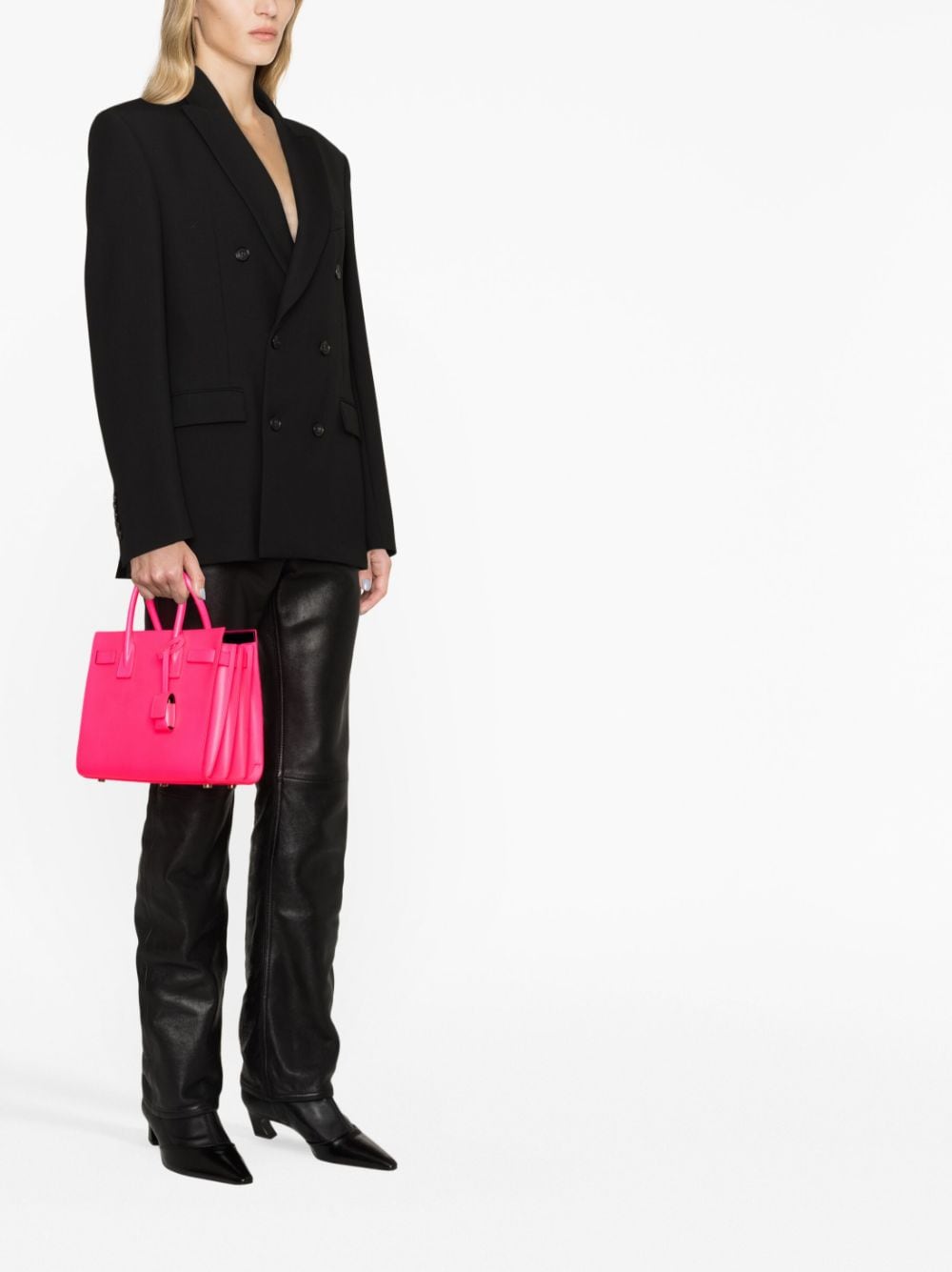 Shop Saint Laurent Sac De Jour Tote Bag In Rosa