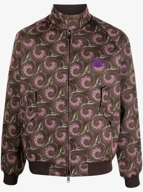 Needles graphic-pattern funnel neck jacket