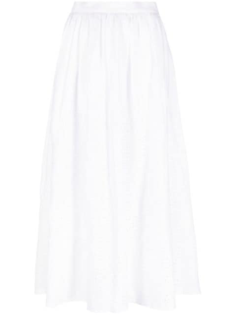 Polo Ralph Lauren broderie-anglaise linen midi skirt