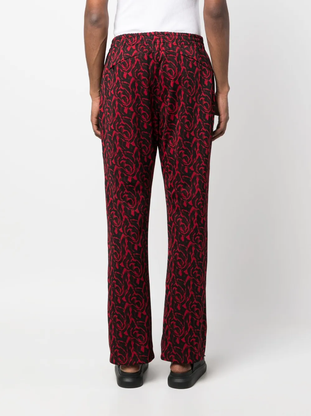 Needles Pintuck Bold-checked Trousers In Red