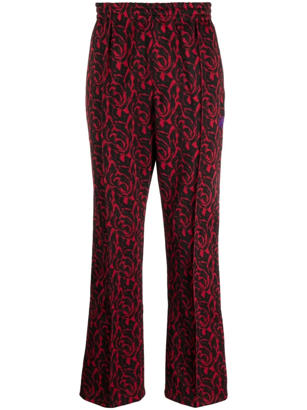 Needles Pintuck Bold-checked Trousers In Red