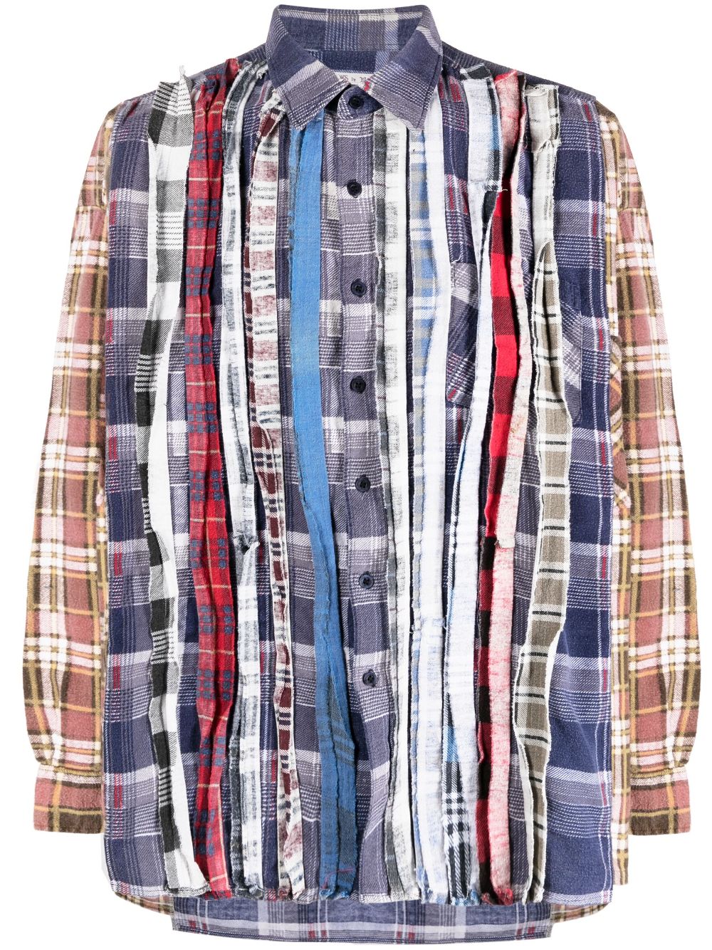 Needles patchwork-design long-sleeved Shirt - Farfetch