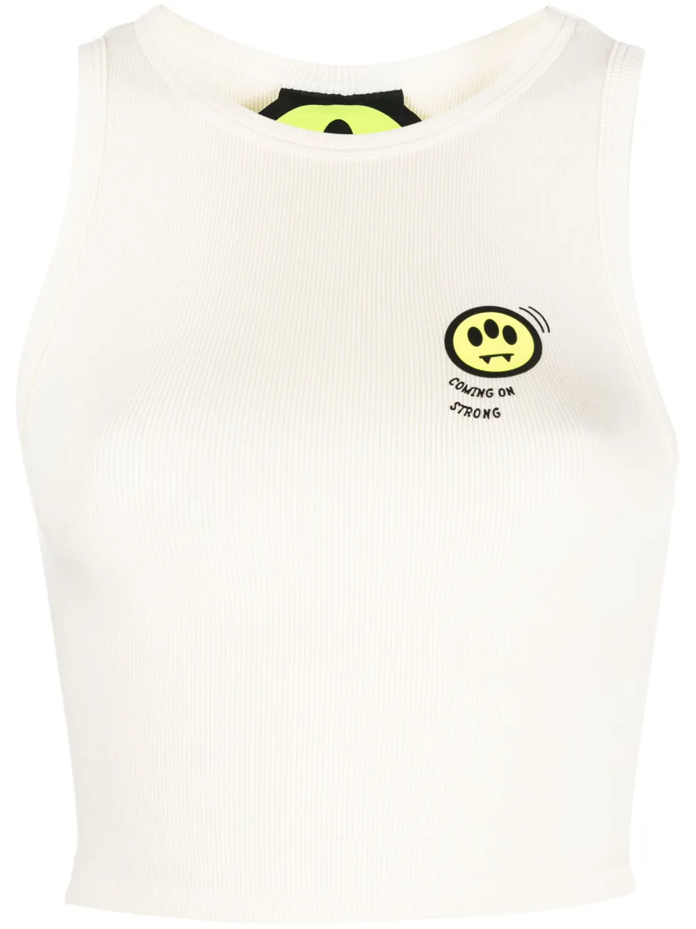 Barrow Logo-print Ribbed Top In Neutrals
