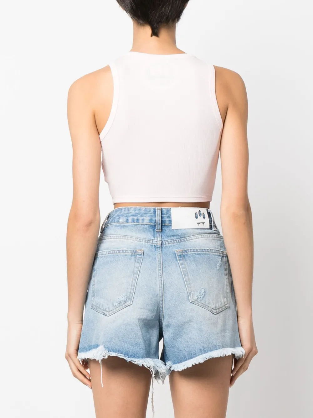 Barrow Logo-print Ribbed Top In Pink