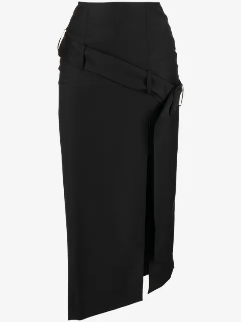 Materiel falda midi con diseño asimétrico y cinturón