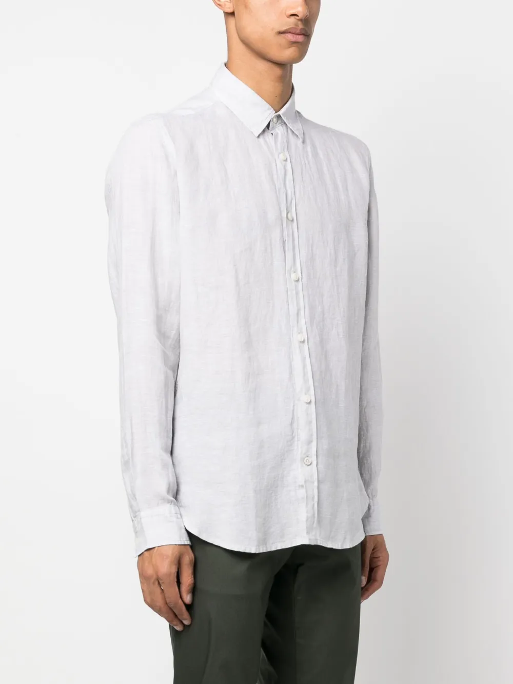 BOSS spreadcollar Linen Shirt Farfetch
