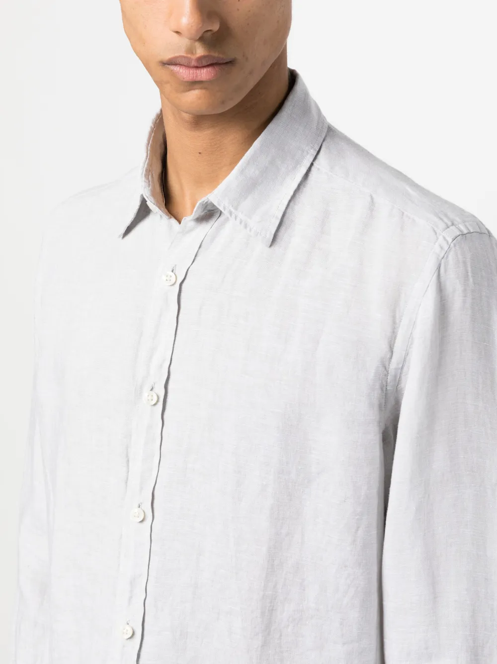 BOSS spreadcollar Linen Shirt Farfetch