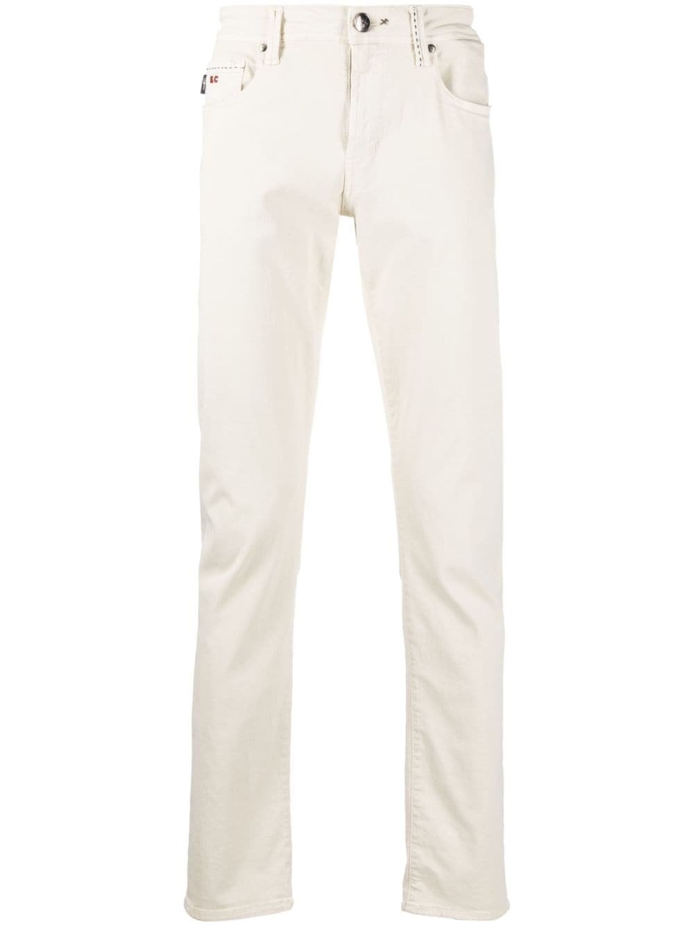 Shop Sartoria Tramarossa Stretch-cotton Straight-leg Jeans In Neutrals