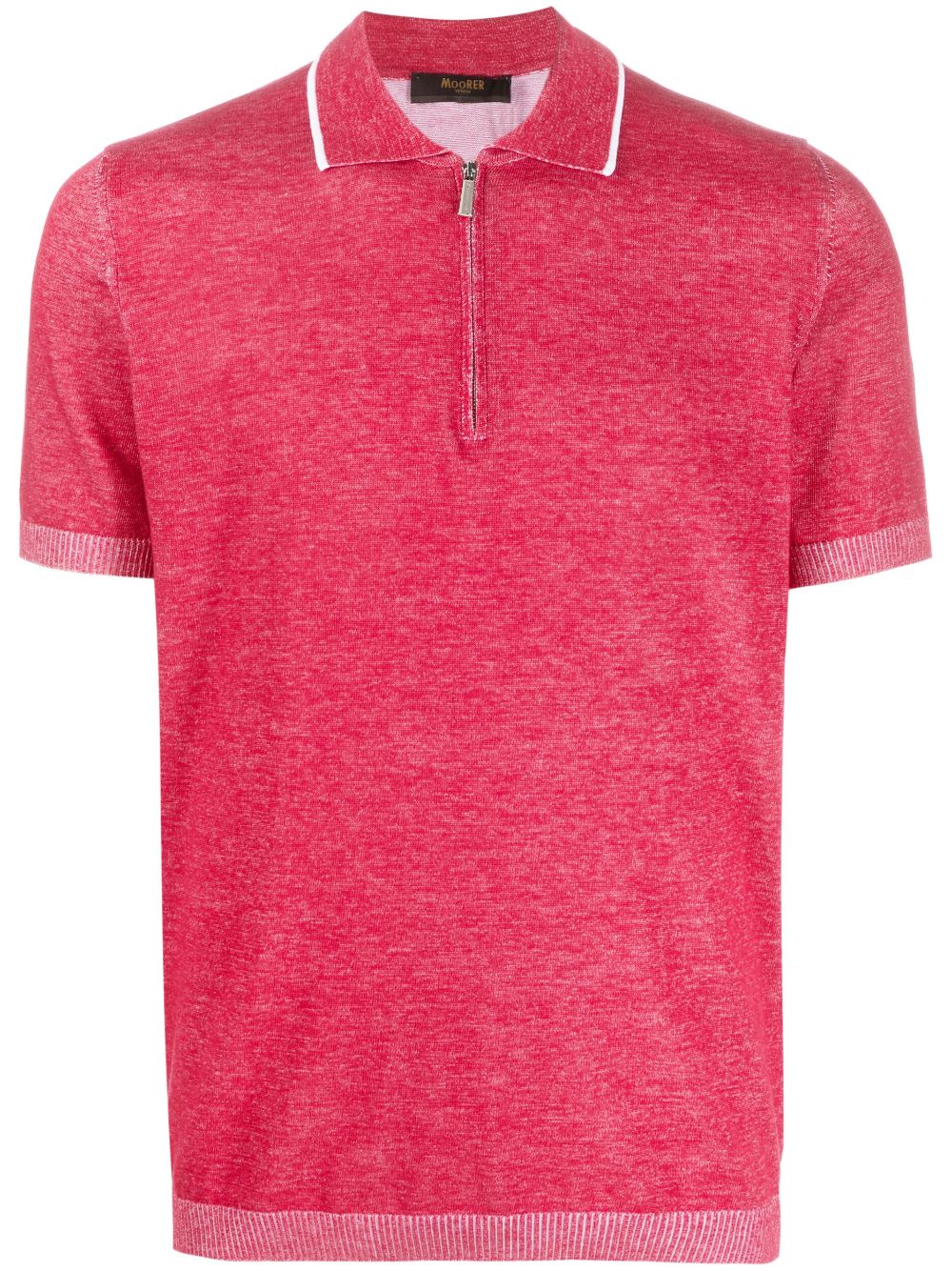 Moorer Coty-vcr Knitted Polo Shirt In Red