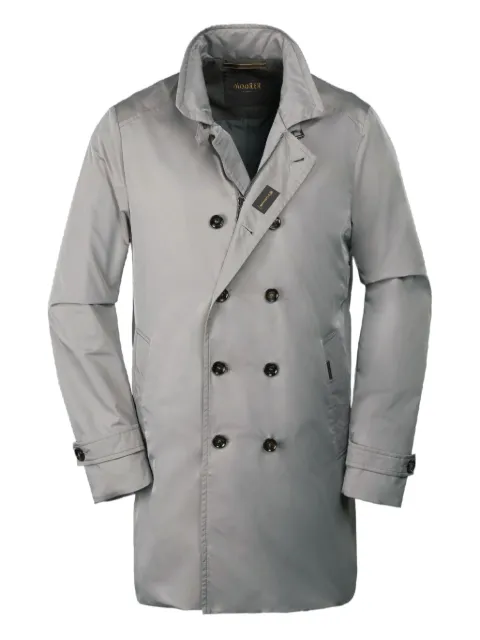 Moorer double-breasted zip-front coat
