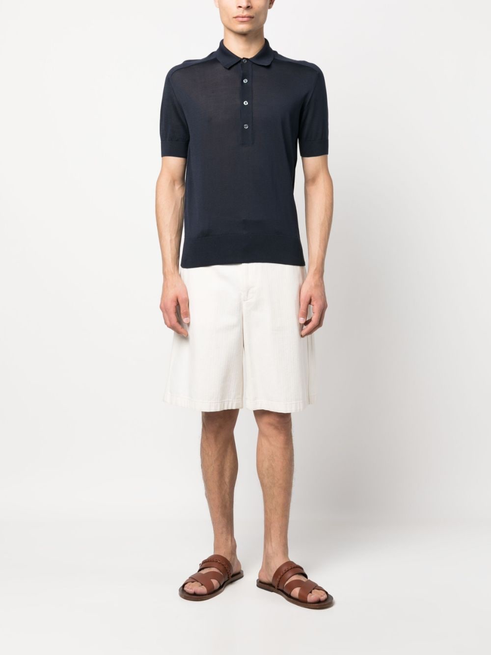 Moorer semi-sheer Silk Polo Shirt - Farfetch