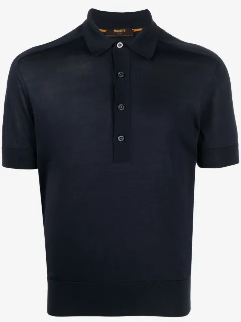 Moorer semi-sheer silk polo shirt 
