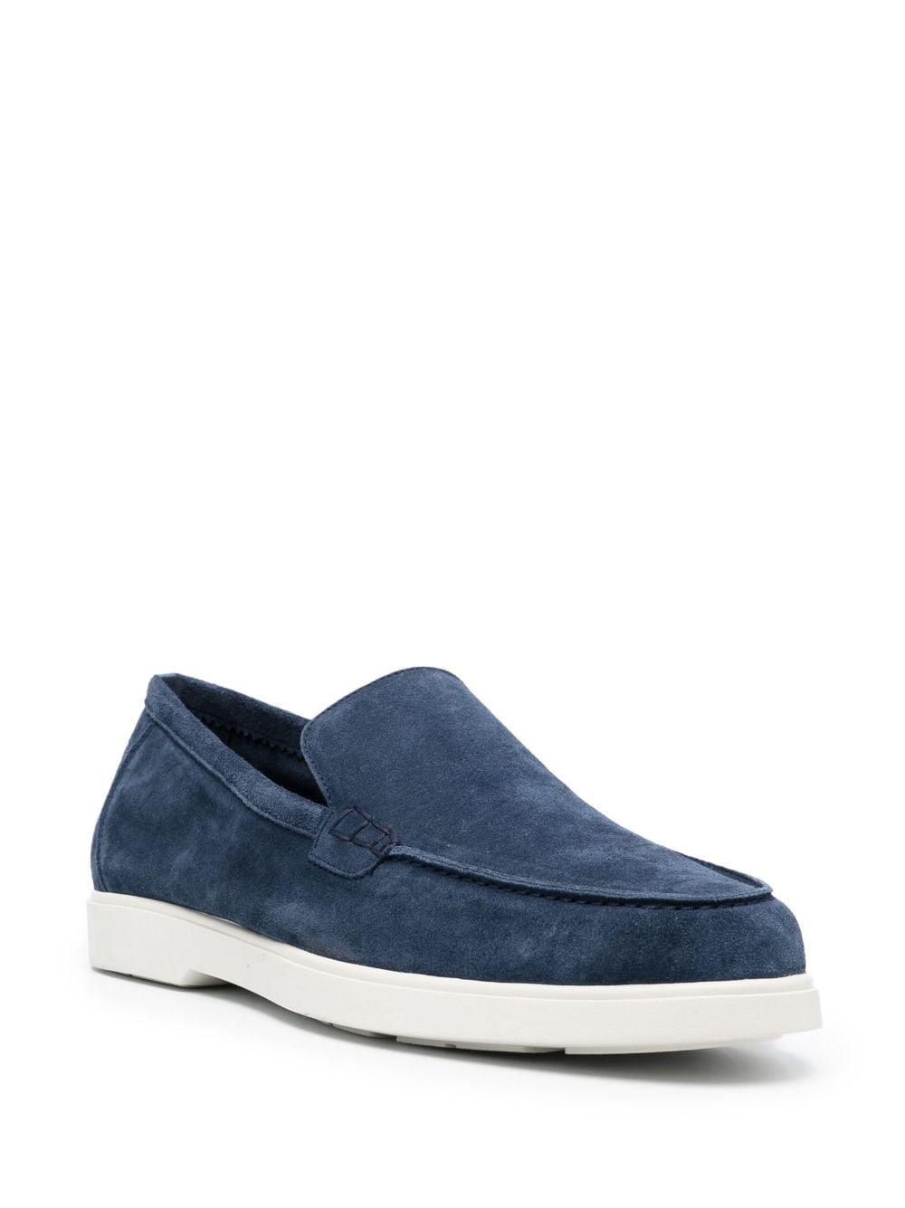 Shop Moorer Slip-on Suede Loafers In Blue