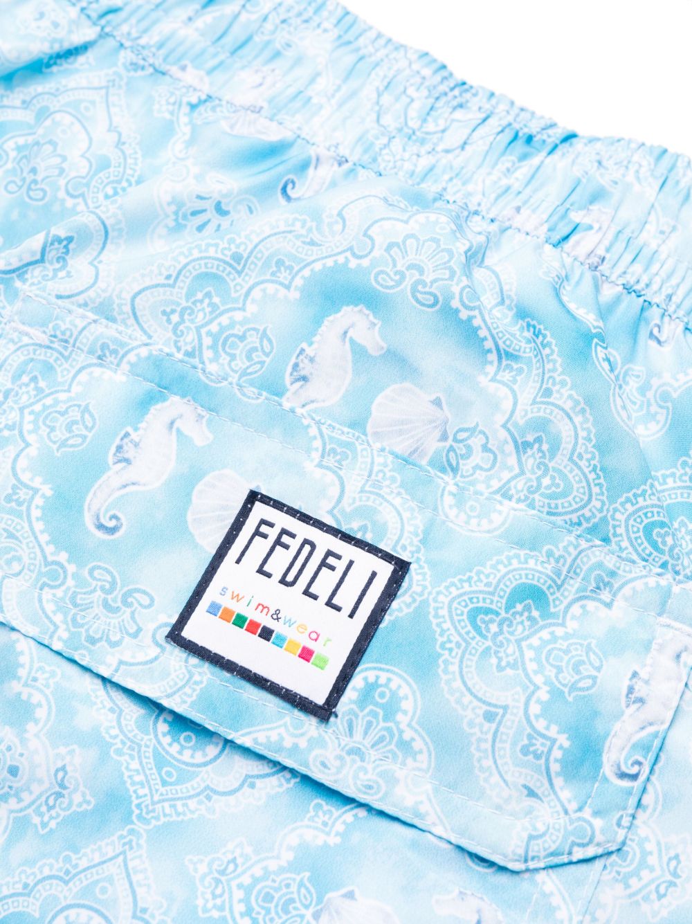 Shop Fedeli Madeira Graphic-print Swim Shorts In Blue