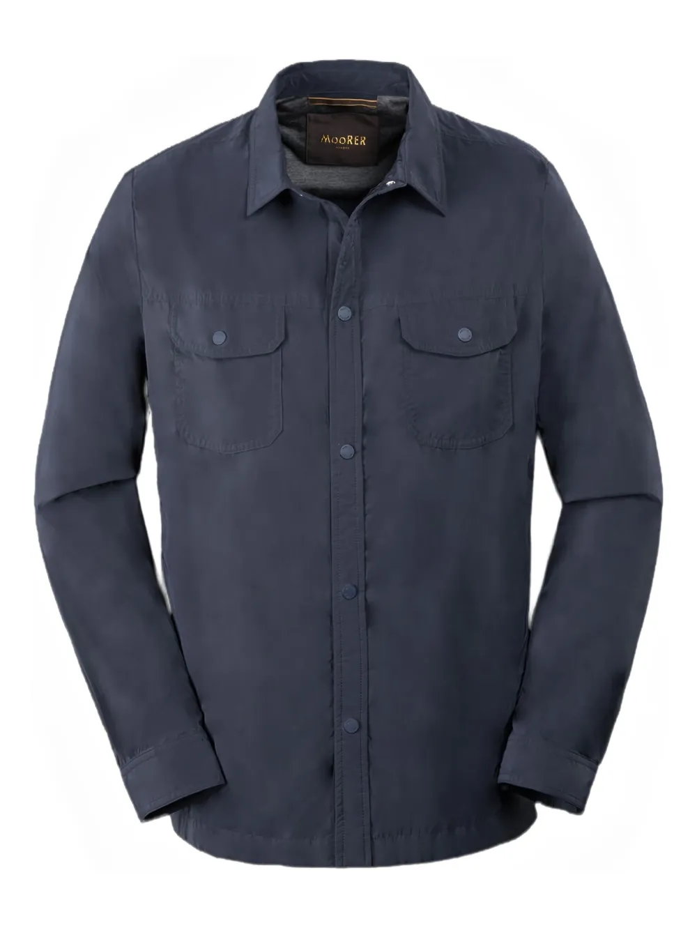 Moorer Atlas Buttoned Shirt Jacket In Blue