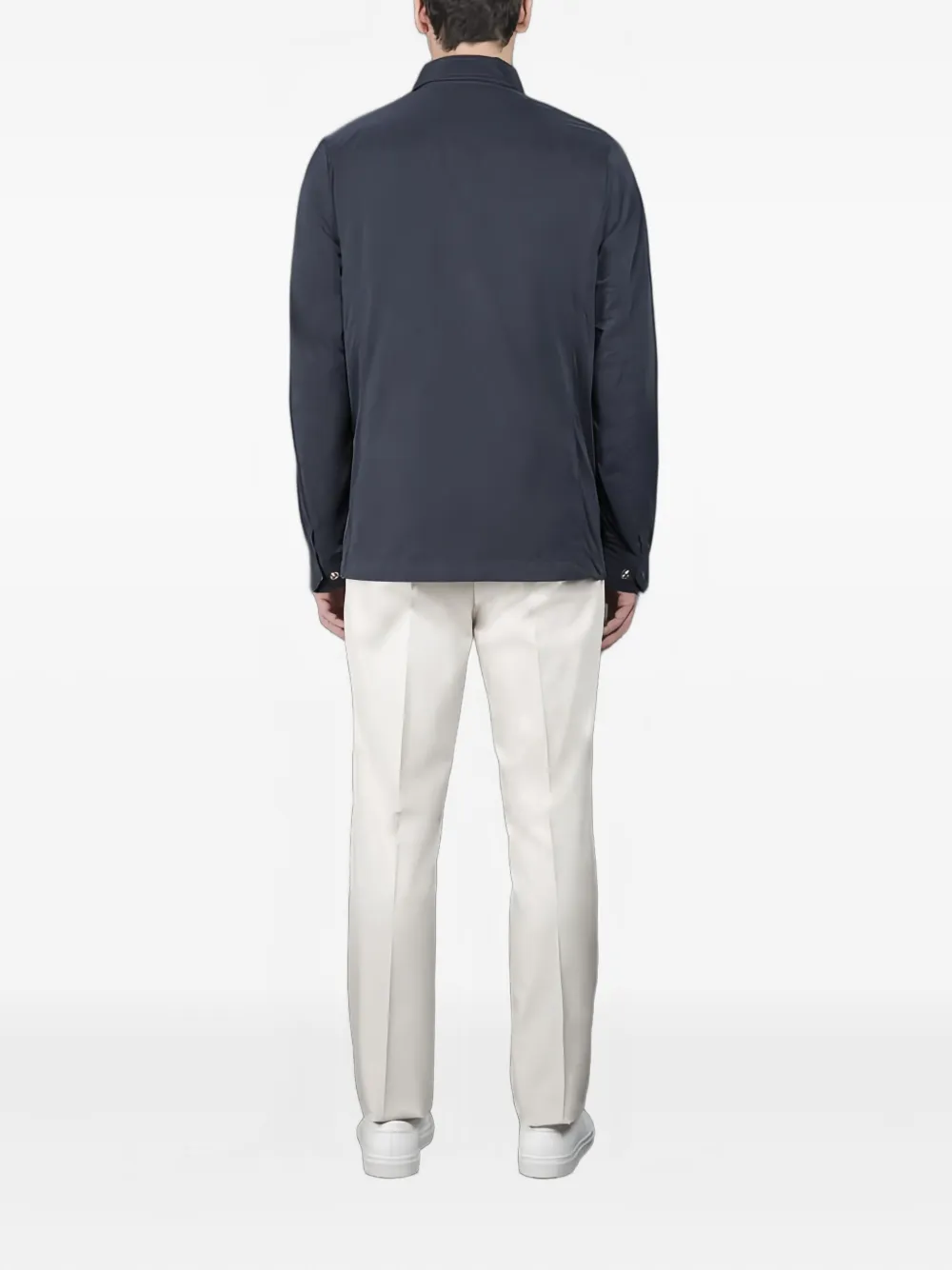 Moorer Atlas Buttoned Shirt Jacket In Blue