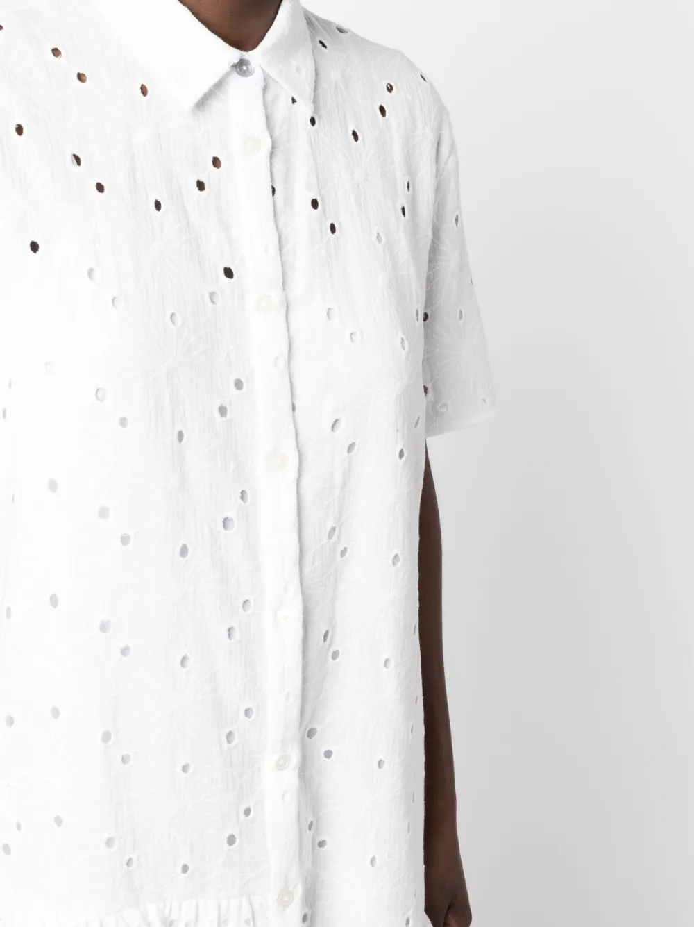 Shop Ps By Paul Smith Embroidered Shirt Dress In Weiss