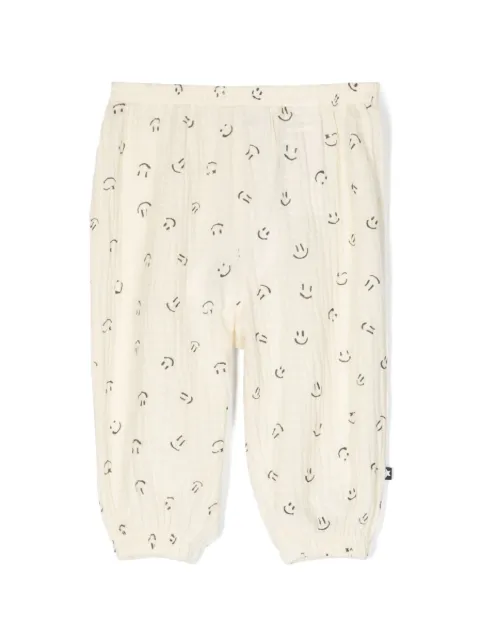 Molo smiley face-print cotton trousers
