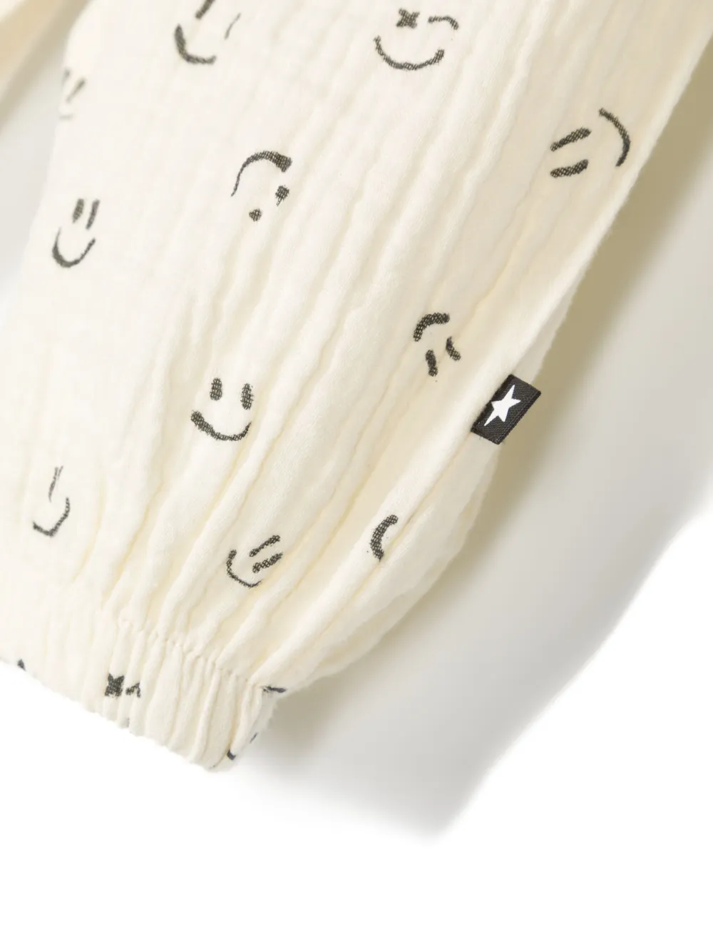 Smiley Face-Print Cotton Trousers