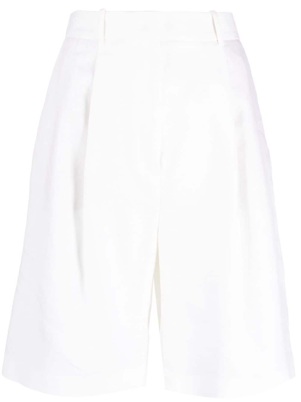 Shop Fabiana Filippi High-waisted Knee-length Shorts In White