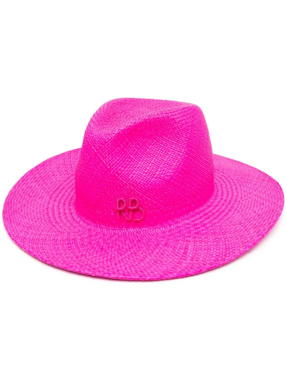 embroidered-logo straw sun hat