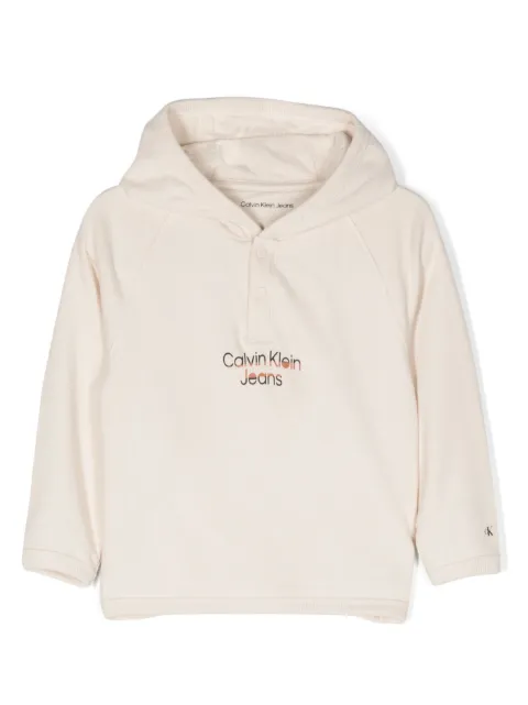 Calvin Klein Kids logo-print cotton hoodie