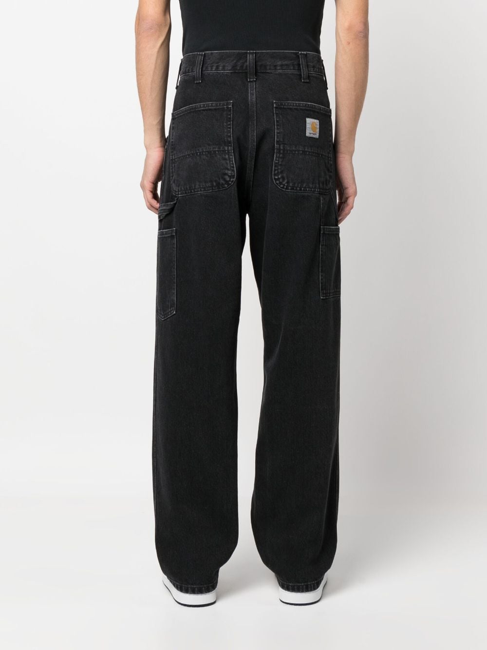 Shop Carhartt Mid-rise Loose-fit Jeans In Black