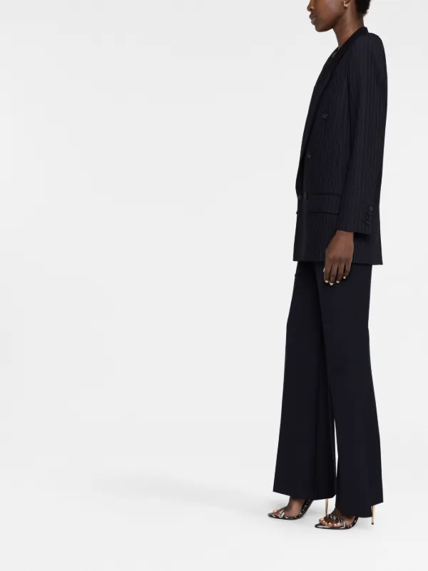 Saint Laurent Pinstripe double-breasted Blazer | Blue | FARFETCH