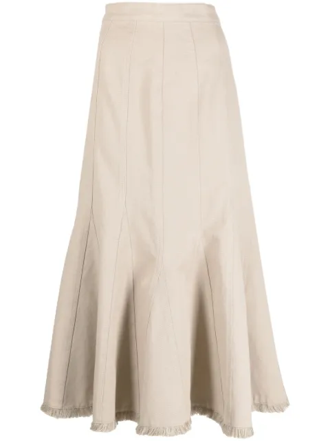 Max Mara تنورة ميدي قطن بكسرات