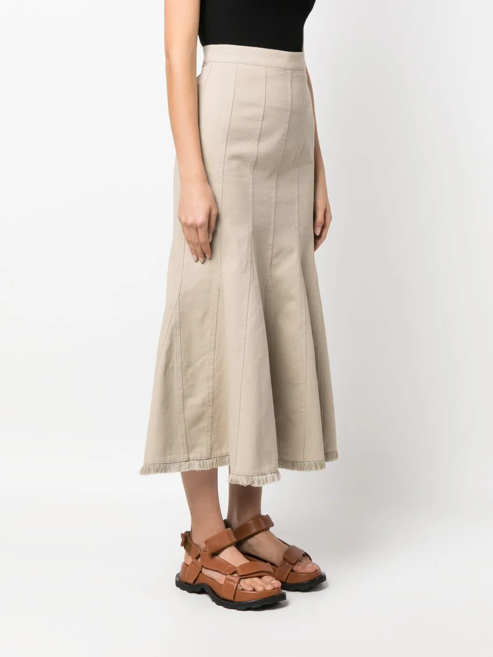 Max Mara Geplooide midi-rok Beige